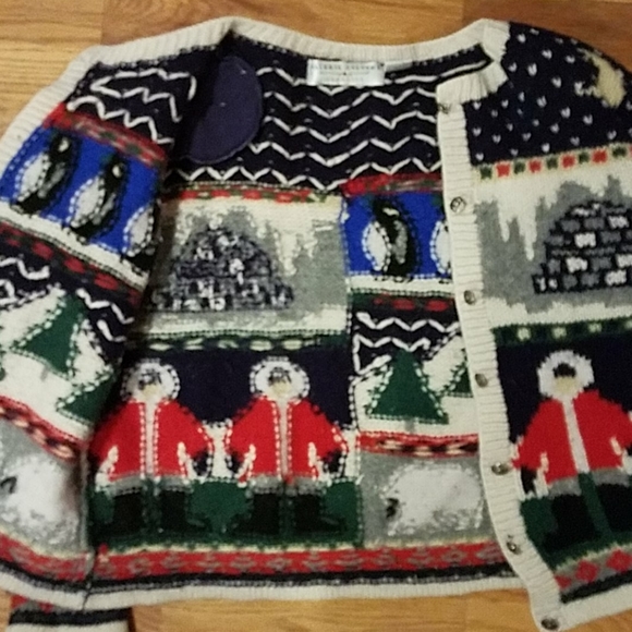 Vtg valerie stevens wool christmas sweater button down - Picture 9 of 9